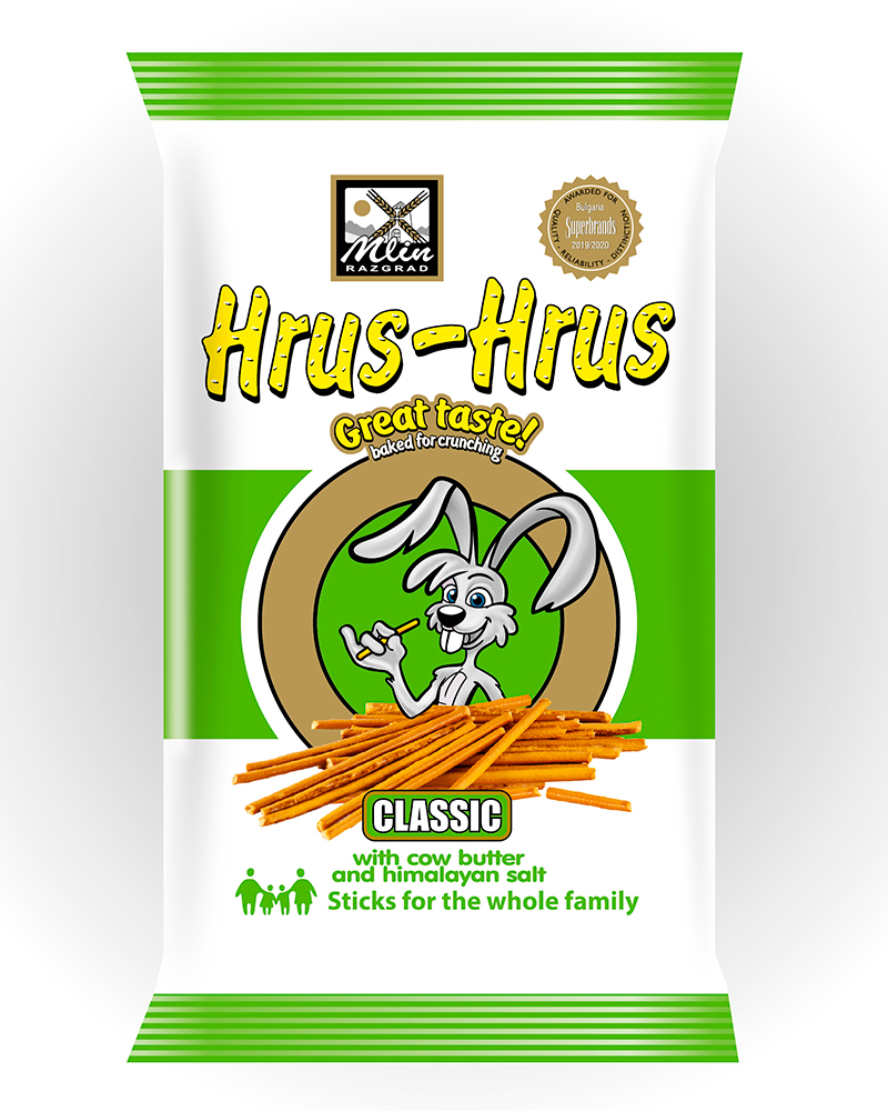 Pretzel sticks „HRUS-HRUS” classic with butter and Himalayan salt